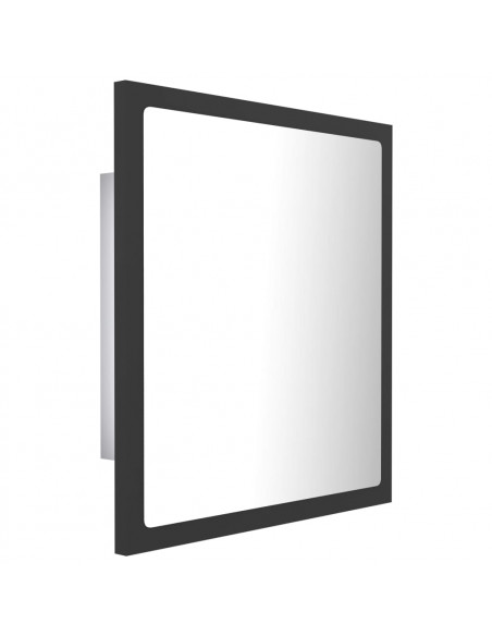 Specchio da Bagno a LED Grigio 40x8,5x37 cm in Acrilico