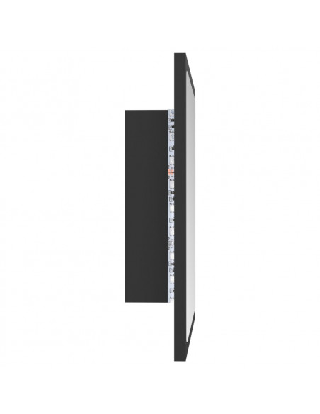 Specchio da Bagno a LED Grigio 40x8,5x37 cm in Acrilico