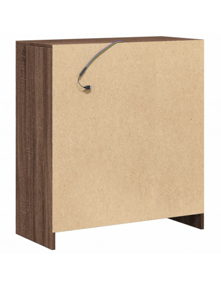 Credenza con LED Rovere Marrone 77x34x85 cm Legno Multistrato