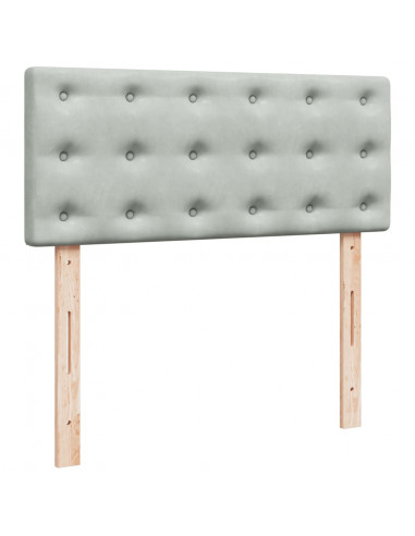 Giroletto a Molle con Materasso Grigio Chiaro 120x200cm Velluto