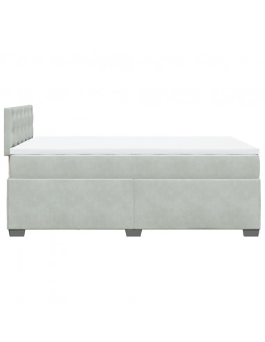 Giroletto a Molle con Materasso Grigio Chiaro 120x200cm Velluto