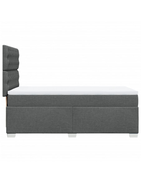 Giroletto a Molle con Materasso Grigio Scuro 90x190 cm Tessuto