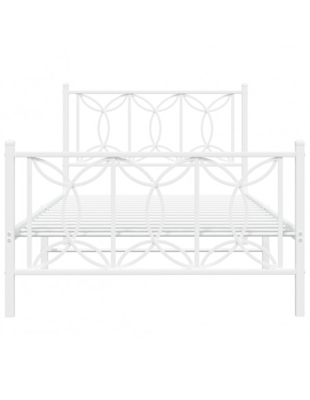 Giroletto con Testiera e Pediera Metallo Bianco 107x203 cm