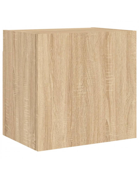 Mobili TV a Muro 4pz Rovere Sonoma in Legno Multistrato