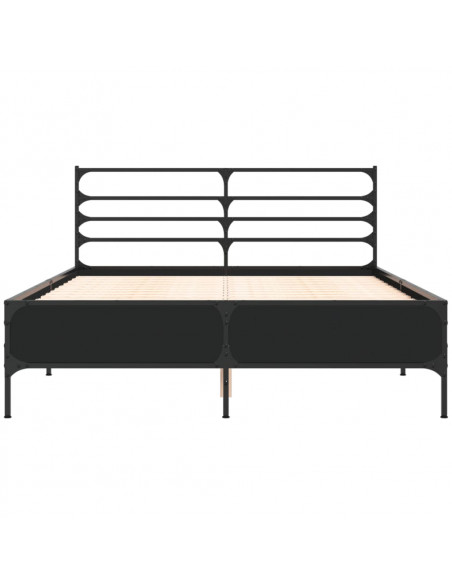 Giroletto Nero 120x200 cm in Legno Multistrato e Metallo