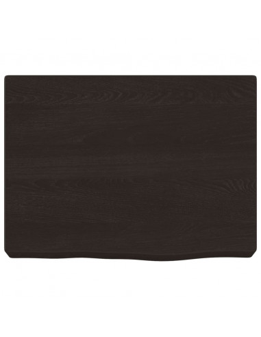 Piano Bagno Marrone Scuro 40x30x(2-6)cm Legno Massello Trattato