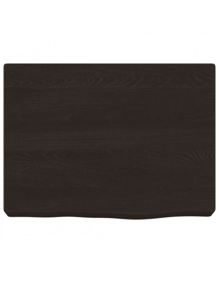 Piano Bagno Marrone Scuro 40x30x(2-6)cm Legno Massello Trattato