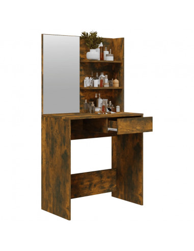 Toeletta con Specchio Rovere Fumo 74,5x40x141 cm