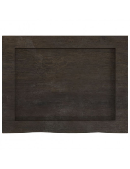 Piano Bagno Marrone Scuro 40x30x(2-6)cm Legno Massello Trattato