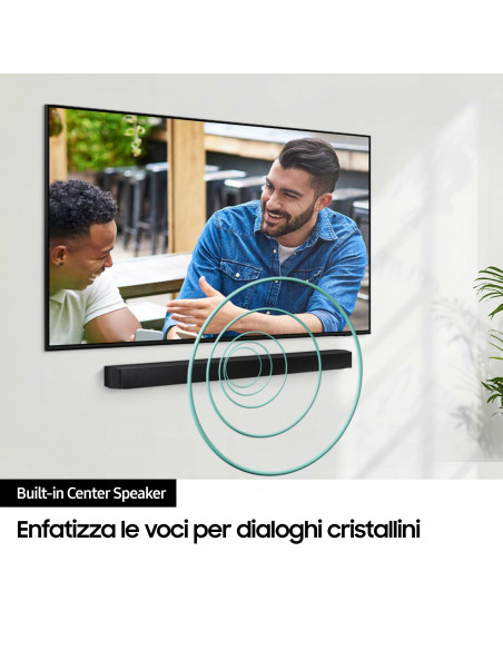 Samsung Soundbar HW-B650D/ZF Serie B, 4 Speaker, Wireless Dolby 5.1ch, Audio a 3.1 Canali, Surround sound expansion, Black 2024