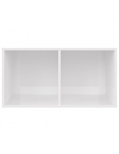 Contenitore per Vinili Bianco Lucido 71x34x36 cm in Multistrato