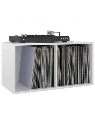 Contenitore per Vinili Bianco Lucido 71x34x36 cm in Multistrato