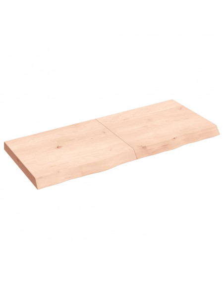 Piano Bagno 120x50x(2-6) cm in Legno Massello Non Trattato