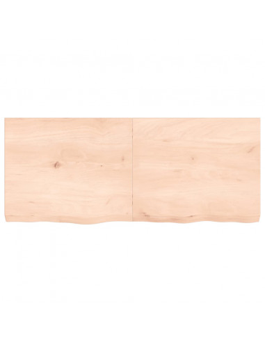Piano Bagno 120x50x(2-6) cm in Legno Massello Non Trattato