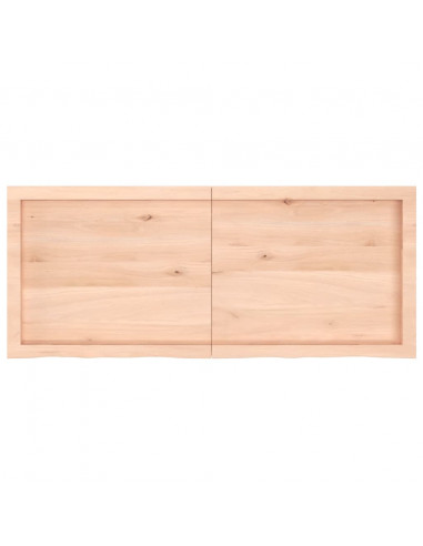Piano Bagno 120x50x(2-6) cm in Legno Massello Non Trattato