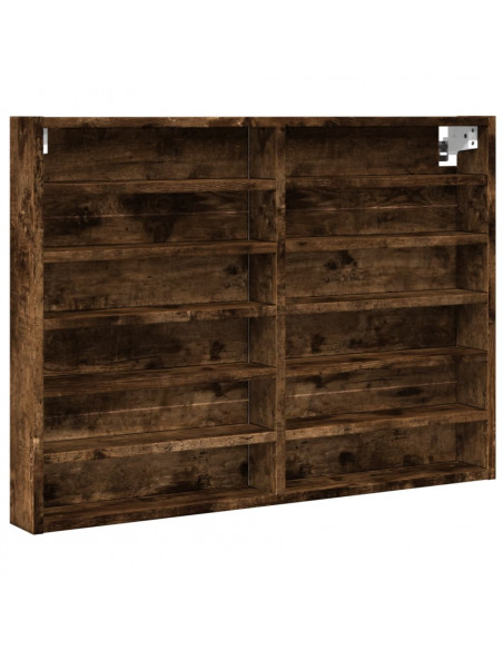 Armadietto Vetrina Rovere Fumo 80x8,5x58 cm Legno Multistrato
