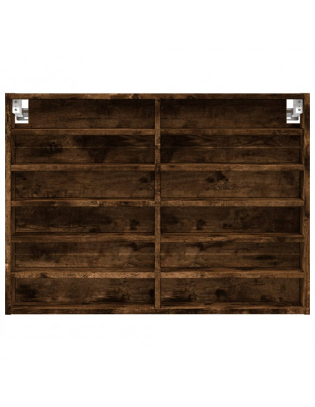Armadietto Vetrina Rovere Fumo 80x8,5x58 cm Legno Multistrato