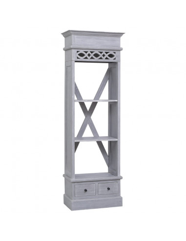 Credenza Alta 60x30x175 cm in Legno Massello di Mogano