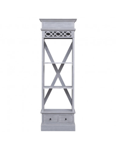 Credenza Alta 60x30x175 cm in Legno Massello di Mogano