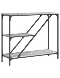 Tavolino Consolle Grigio Sonoma 88,5x30x75 cm Legno Multistrato 2