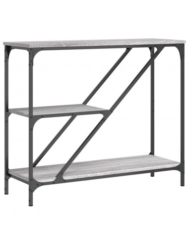 Tavolino Consolle Grigio Sonoma 88,5x30x75 cm Legno Multistrato