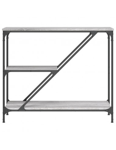 Tavolino Consolle Grigio Sonoma 88,5x30x75 cm Legno Multistrato