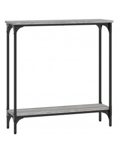 Tavolino Consolle Grigio Sonoma 75x22,5x75 cm Legno Multistrato 2