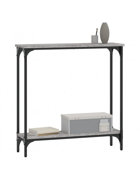 Tavolino Consolle Grigio Sonoma 75x22,5x75 cm Legno Multistrato