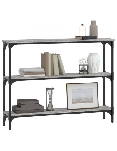 Tavolino Consolle Grigio Sonoma 100x22,5x75cm Legno Multistrato