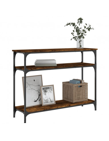 Tavolo Consolle Rovere Fumo 100x29x75 cm Legno Multistrato