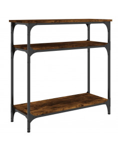 Tavolino Consolle Rovere Fumo 75x29x75 cm in Legno Multistrato 2