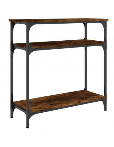 Tavolino Consolle Rovere Fumo 75x29x75 cm in Legno Multistrato