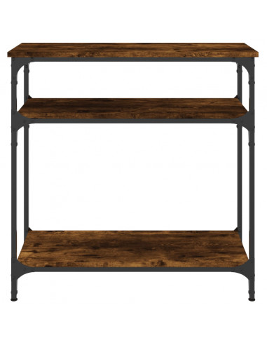 Tavolino Consolle Rovere Fumo 75x29x75 cm in Legno Multistrato