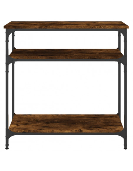 Tavolino Consolle Rovere Fumo 75x29x75 cm in Legno Multistrato