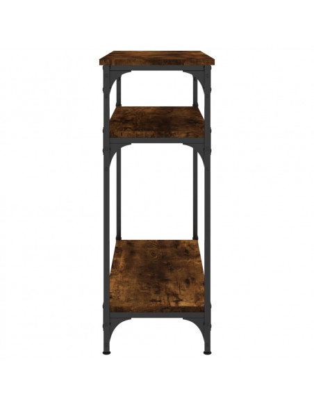 Tavolino Consolle Rovere Fumo 75x29x75 cm in Legno Multistrato