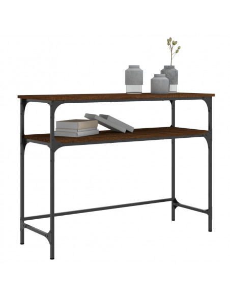 Tavolo Consolle Rovere Marrone 100x35,5x75 cm Legno Multistrato