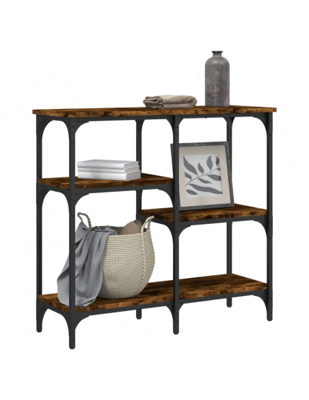 Tavolo Consolle Rovere Fumo 80x29x75 cm in Legno Multistrato