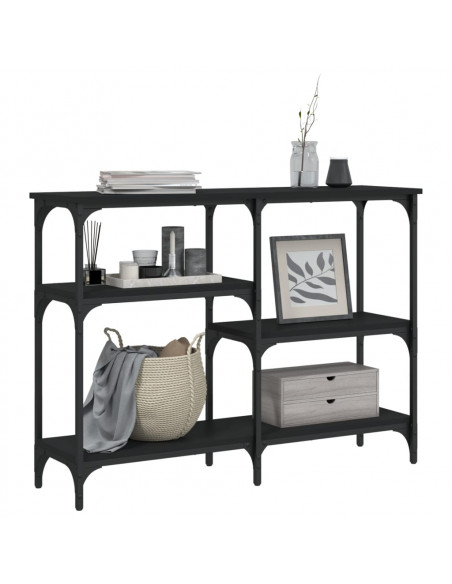 Tavolino Consolle Nero 102x29x75 cm in Legno Multistrato