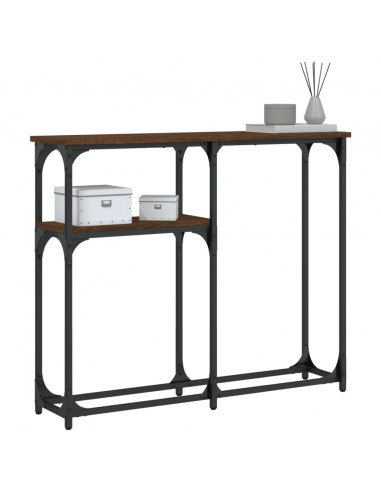 Tavolo Consolle Rovere Marrone 90x22,5x75 cm Legno Multistrato