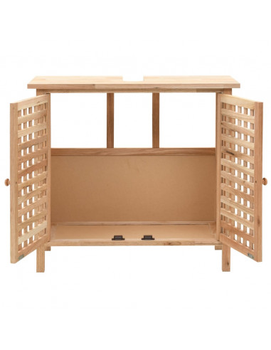Mobile Sottolavabo in Legno Massello di Noce 66x29x61 cm