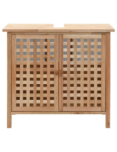 Mobile Sottolavabo in Legno Massello di Noce 66x29x61 cm