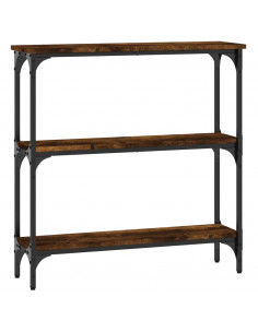 Tavolino Consolle Rovere Fumo 75x22,5x75 cm Legno Multistrato 2