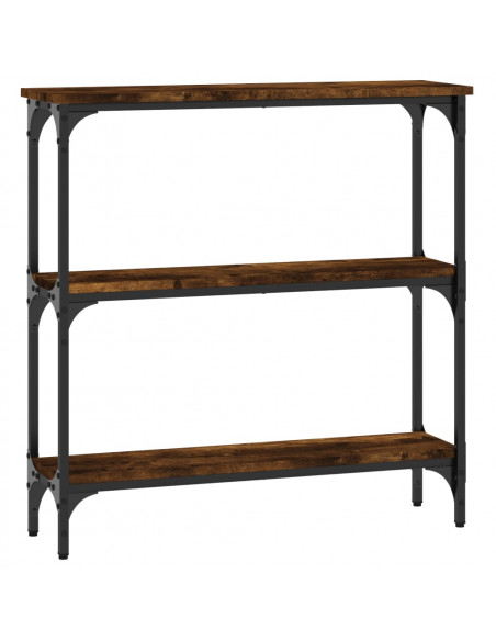 Tavolino Consolle Rovere Fumo 75x22,5x75 cm Legno Multistrato