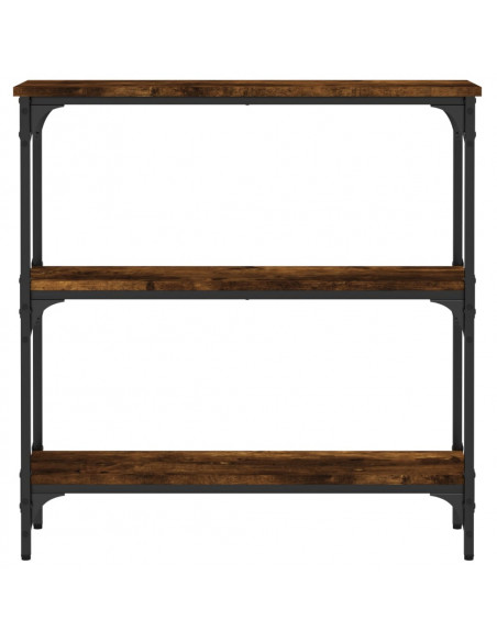Tavolino Consolle Rovere Fumo 75x22,5x75 cm Legno Multistrato