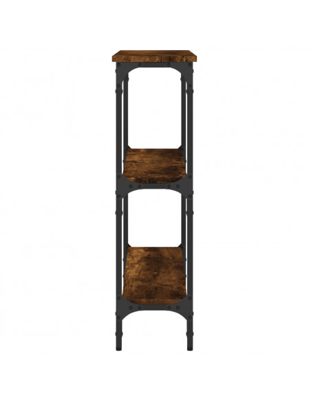 Tavolino Consolle Rovere Fumo 75x22,5x75 cm Legno Multistrato