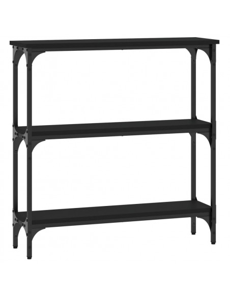 Tavolino Consolle Nero 75x22,5x75 cm in Legno Multistrato
