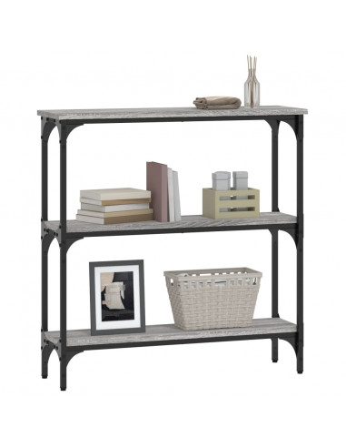 Tavolino Consolle Grigio Sonoma 75x22,5x75 cm Legno Multistrato