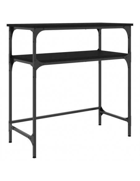 Tavolino Consolle Nero 75x35,5x75 cm in Legno Multistrato