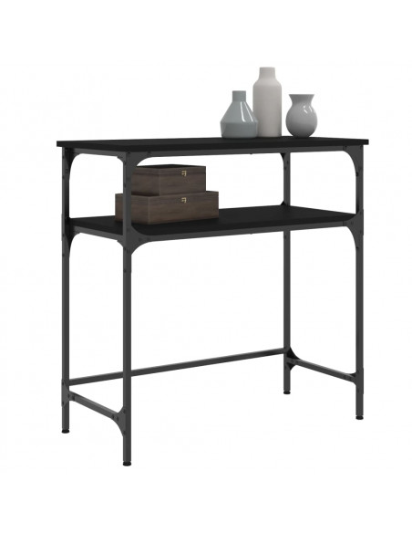 Tavolino Consolle Nero 75x35,5x75 cm in Legno Multistrato