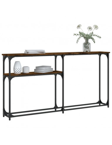Tavolino Consolle Rovere Fumo 145x22,5x75 cm Legno Multistrato